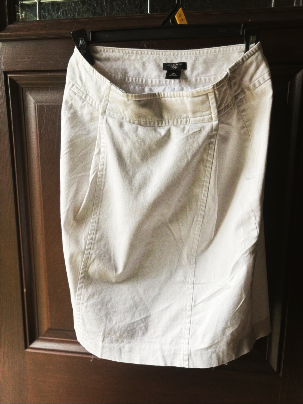 Ann Taylor White Pencil Skirt Petite 14